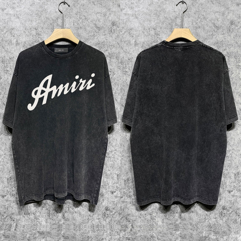 Amiri T Shirts Washed and Worn Retro Short Sleeve T-shirt