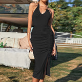 Women Dress Summer Sexy Backless V-neck Dress