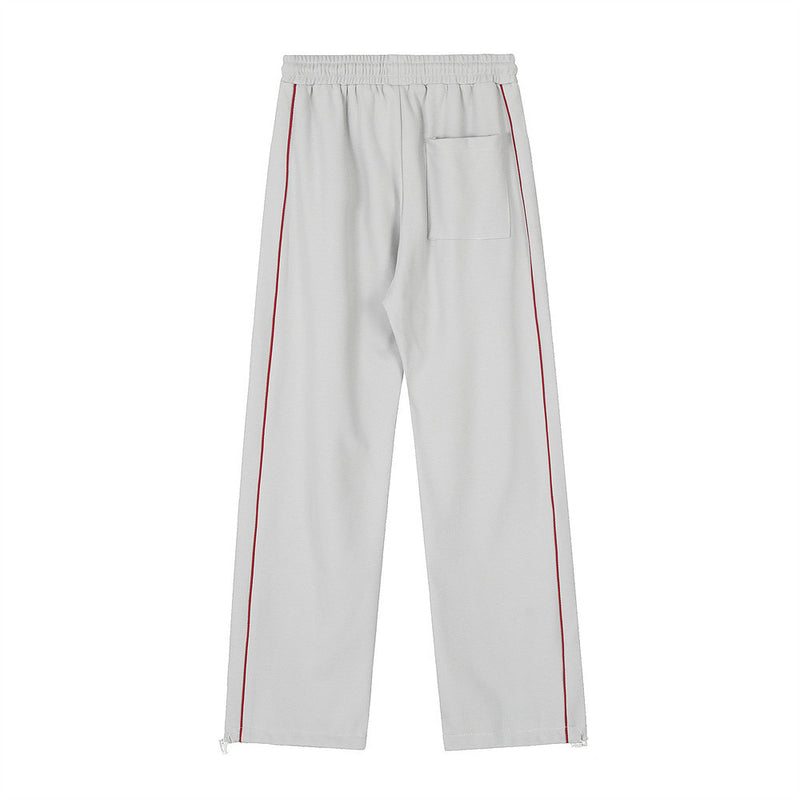Men Sweatpants Exercise Casual Pants Men's Loose Embroidery Five-Pointed Star Straight Sports Drawstring Ankle Banded Pants