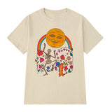 Women's Skeleton Print Grunge Aesthetic Goth T Shirt Sun