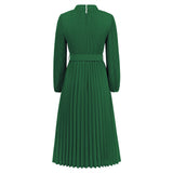 Women Date Dress Ol Slim Fit Long Dress Autumn and Winter Stand Collar Dress