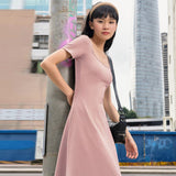 Women Dresses Spring/Summer U Neck Short Sleeve Dress