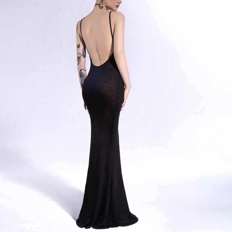 Women Dresse Backless Sexy Dress Hip Spaghetti Straps Dress