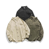 Unisex Shirts Autumn Collar Back Buttoned Shirt