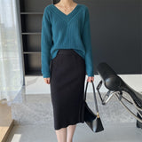 Women Knitted Skirt Autumn Knitted Skirt Hip Skirt
