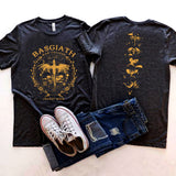 Retro Basgiath War College Double-side Graphic Tee Gold Drag