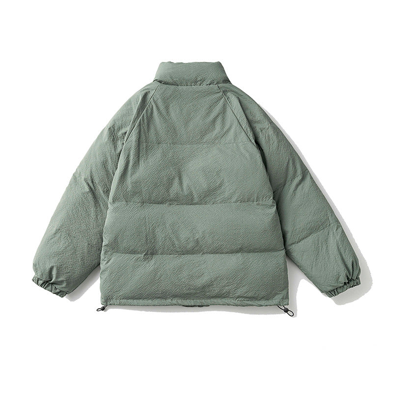 Unisex Winter Cotton Coat Stand-up Collar Cotton-Padded Clothes Vintage Loose and Warm Bread Coat