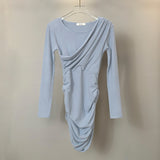 Women Dresses round Neck Dress Long Sleeve Autumn and Winter Sheath Sexy