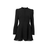 Women Dress Lace Dress Spring round Neck A- line Skirt