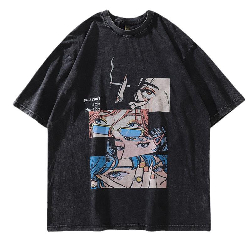 20242023 Men Hip Hop Streetwear T Shirt Japanese Cartoon