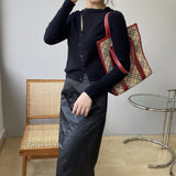 Women Cardigan Sweater Sexy Retro Fork Cardigan Autumn Sweater 8t8130
