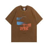 Men T Shirt Graffiti Loose Short Sleeve T-shirt