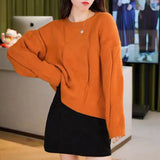 Women Knitwear Autumn and Winter round Neck Knitwear Loose Sweater