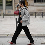 Women Trench Coat Knitted Hooded Baseball Uniform Women's Coat