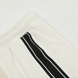 Men Sweatpants Sports and Leisure Trousers with an Elasticated Waist Stitching Contrast Color Stripes Loose Drooping Straight-Leg Trousers