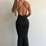 Women Dresse Sling Dress Backless Dress