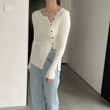 Women Cardigan Sweater V-neck Long Sleeve Cardigan Top 8t8318