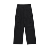 Men Sweatpants Workwear Casual Pants Pleated Paratrooper Pants Straight-Leg Trousers