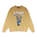 Amiri Long-Sleeve Shirt Personality Printed Crew Neck Sweatshirt