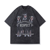 Men T Shirt Cartoon Washed and Worn Short Sleeve T-shirt