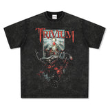 Mens Vintage Rock Band T-Shirt VINTAGE Trivia Rock Band ROCK Print Short Sleeve T-Shirt Loose
