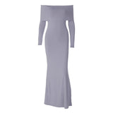 Women Dresses Long Sleeve Narrow Dress
