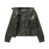 Red Leather Jacket Women's Leather Top Long Sleeve Spring and Autumn Thin Jacket