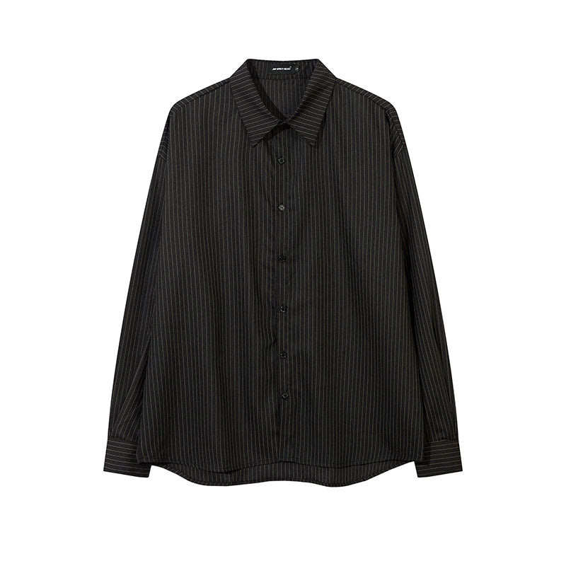 Unisex Vintage Shirt Loose Pendant Striped Long Sleeve Shirt