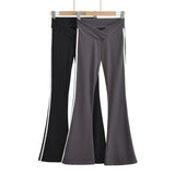 Women Sweatpants Striped Pants Trousers Loose Spring and Autumn Bell-Bottom Pants