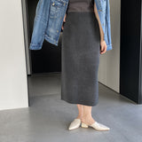 Women Knitted Skirt Autumn and Winter Knitting Straight Skirt Sheath Skirt