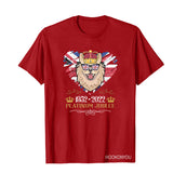 Red by Queen's Platinum Jubilee 2022 Elizabeth 70 Years T-shirt Puppy Printed round Neck
