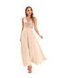 Women's Evening Gown Sexy Backless Chiffon Stitching Sequins Dress Evening Dress