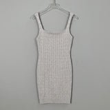 Women Dresses Vintage Hemp Pattern Square Collar Sling Hip Skirt Skirt Dress