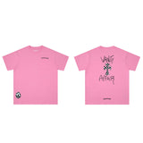 CHH Chrome Heart T Shirts Graffiti Cross Sanskrit Short Sleeve T-Shirt