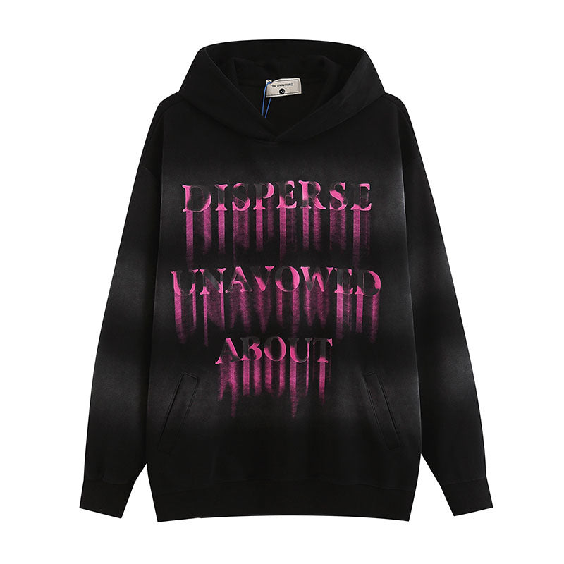 Men Hoodie Graffiti Letter Gradient Hooded Sweater