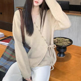 Women Knitwear Spring and Autumn V-neck Knitwear Loose Sweater
