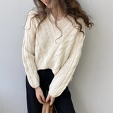 Women Winter Knitted Sweater Autumn Loose 8t3086
