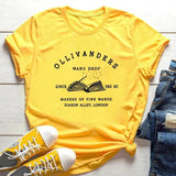 Cotton T Shirt Unisex Tops Ollivanders Wand Shop T-Shirt