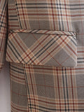 Women's Suits Loose Plaid Coat Women's Short Suit Overcoat