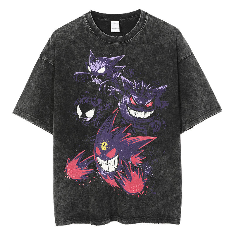 Washed and old T-shirt summer men's top