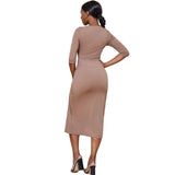 Women Dress Autumn and Winter Dress Knitted Sheath Dress