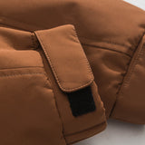 Unisex Winter Cotton Coat Three-Dimensional Pocket Hooded down Jacket Retro Workwear down Jacket