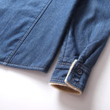 Women Jacket Fall and Winter Lapels Loose Long Sleeve Denim Shirt