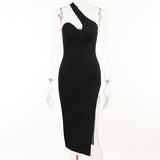 Women Dresses Sexy Slit Dress Spring Slim-Fitting Long Dress