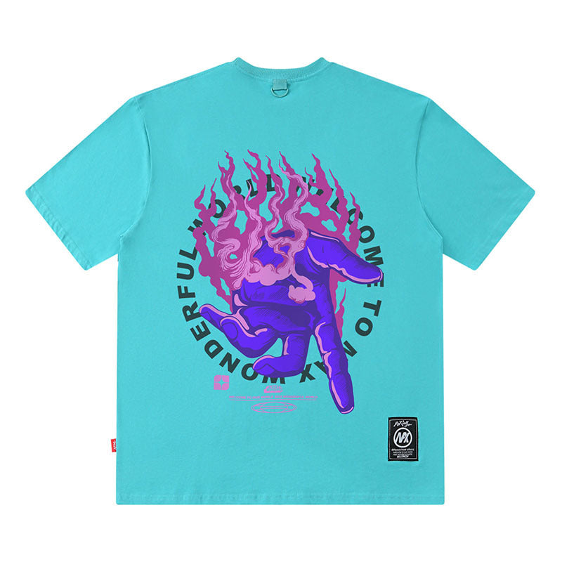 Men T Shirt Hip Hop Oversize Printed Short Sleeve T-shirt Half Sleeve Tee T-shirt