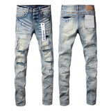 Purple Brand Jeans Blue with Holes Worn Jeans