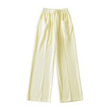 Women Sweatpants Loose Spring and Autumn Straight Wide Leg Waffle Sweatpants