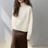 Women Winter Knitted Sweater Autumn Winter Retro Turtleneck Pullover Top 8t3100
