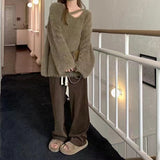 Women Knitwear Autumn and Winter V-neck Knitwear Loose Sweater