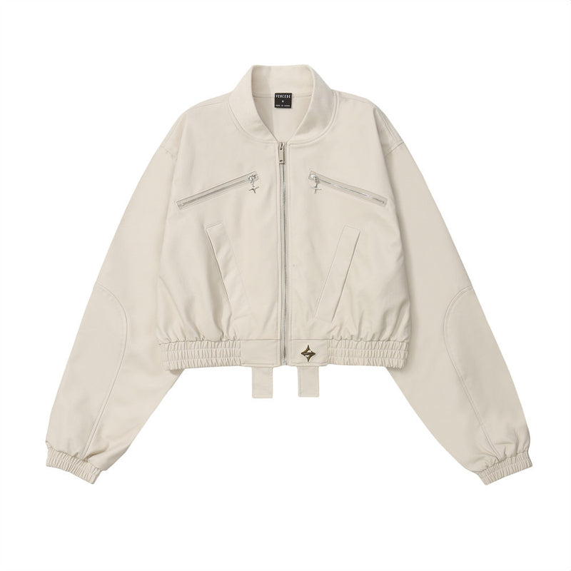 Women Jacket PU Leather Coat Stand Collar Motorcycle Clothing Coat for Women Fall Jacket
